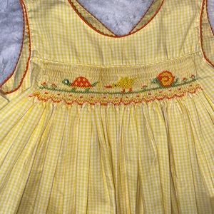 Amanda Remembered Girls 3 yellow plaid smocked